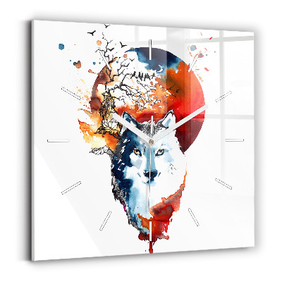 Reloj cuadrado Hombre Lobo Luna Llena y Luna