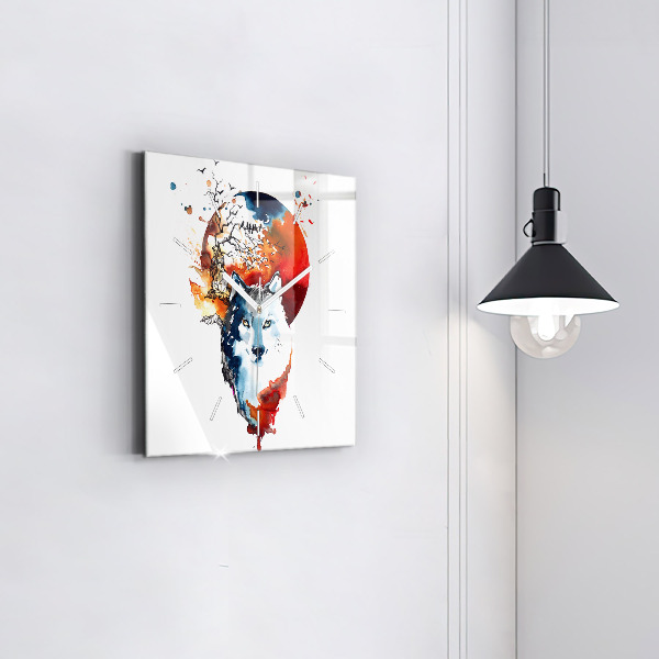 Reloj cuadrado Hombre Lobo Luna Llena y Luna