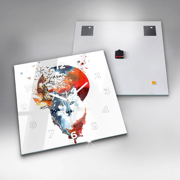 Reloj cuadrado Hombre Lobo Luna Llena y Luna