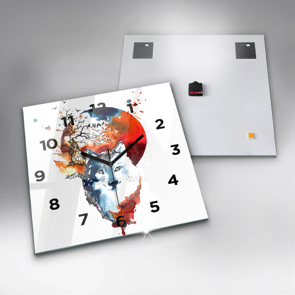 Reloj cuadrado Hombre Lobo Luna Llena y Luna