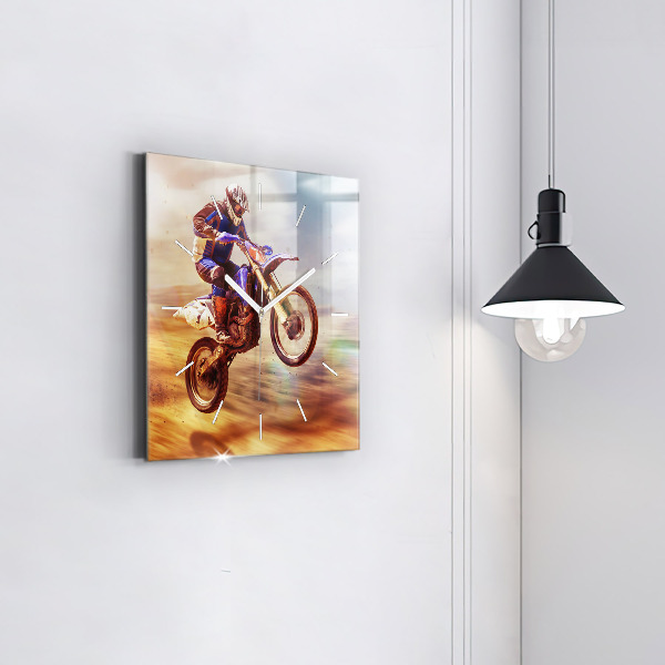 Reloj de pared cuadrado Enduro motocross