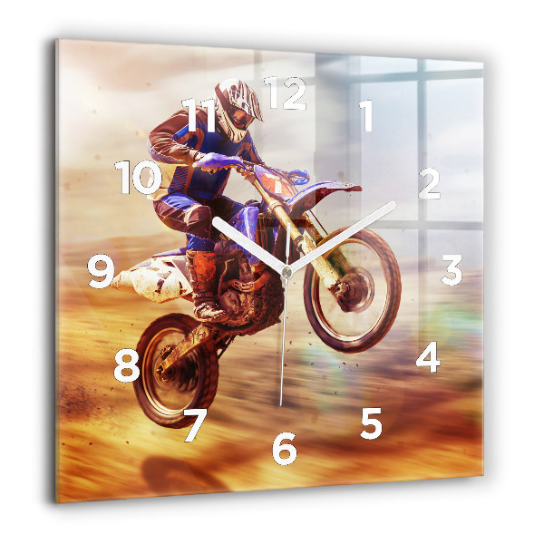 Reloj de pared cuadrado Enduro motocross