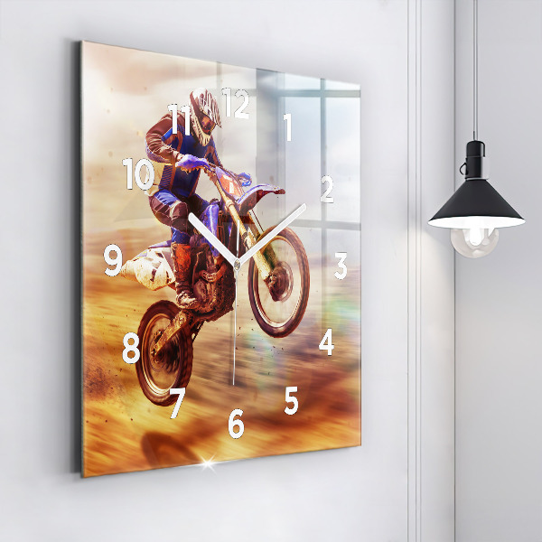Reloj de pared cuadrado Enduro motocross