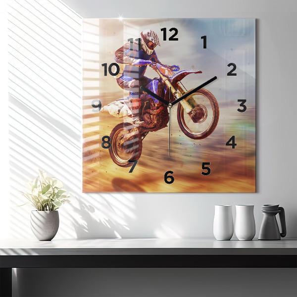 Reloj de pared cuadrado Enduro motocross