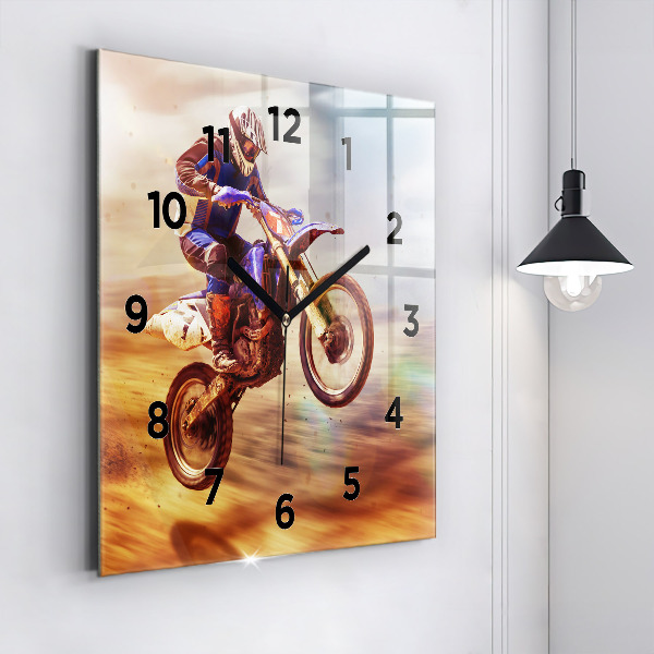 Reloj de pared cuadrado Enduro motocross