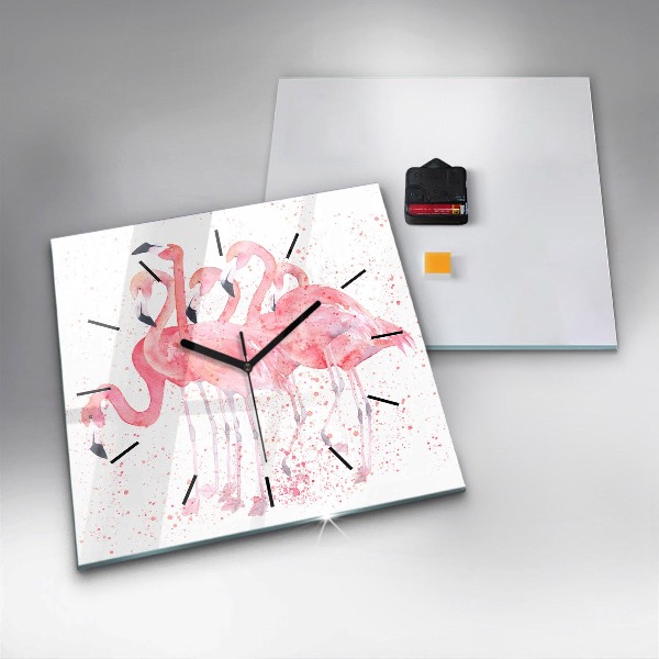Reloj de pared cuadrado Grupo de flamencos