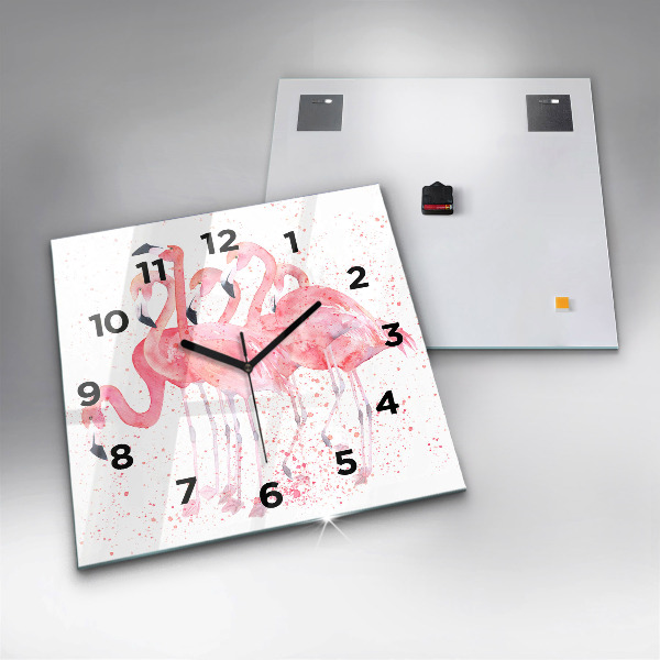 Reloj de pared cuadrado Grupo de flamencos