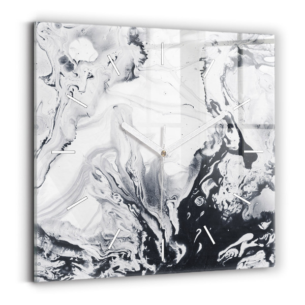 Reloj cuadrado Mármol abstracto de tinta