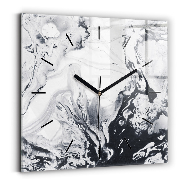 Reloj cuadrado Mármol abstracto de tinta