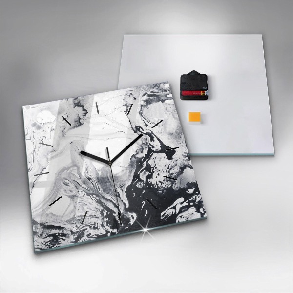 Reloj cuadrado Mármol abstracto de tinta
