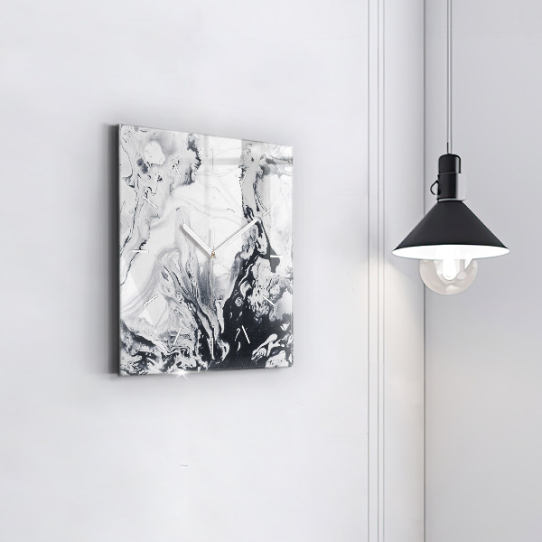 Reloj cuadrado Mármol abstracto de tinta