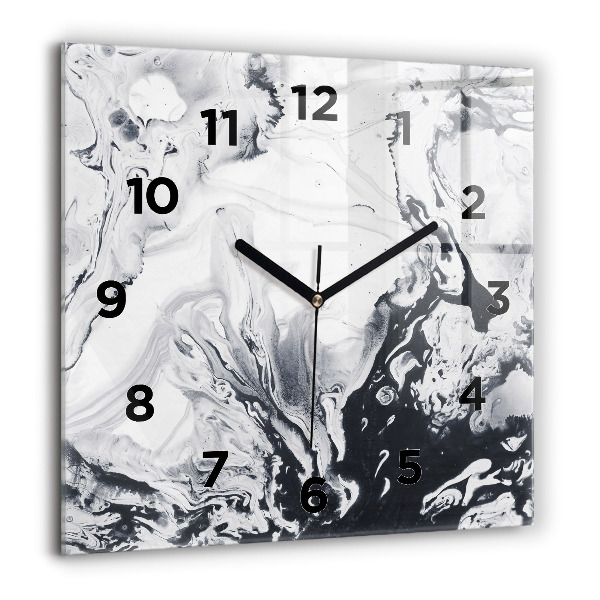 Reloj cuadrado Mármol abstracto de tinta