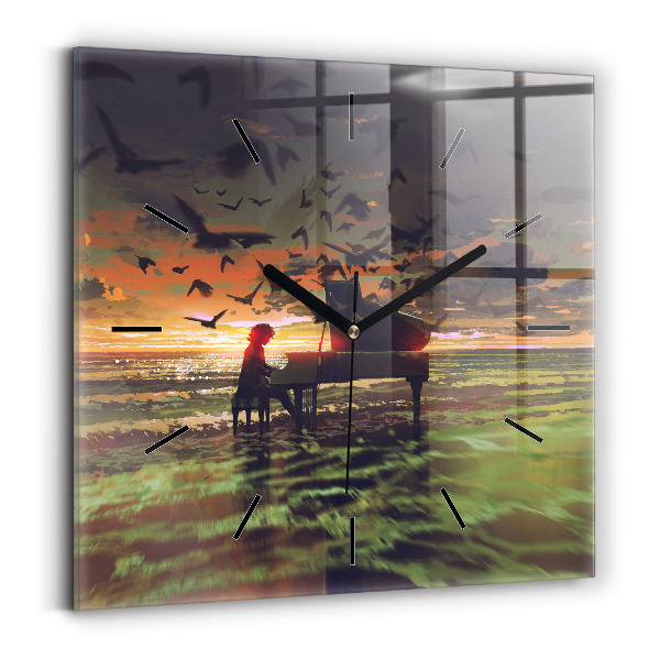 Reloj de pared cuadrado Concierto en la playa