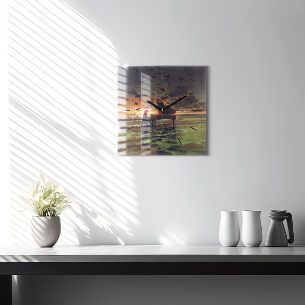 Reloj de pared cuadrado Concierto en la playa