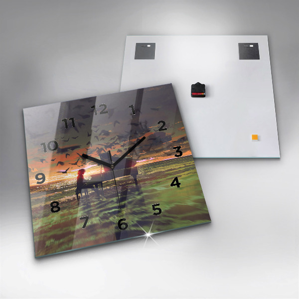 Reloj de pared cuadrado Concierto en la playa