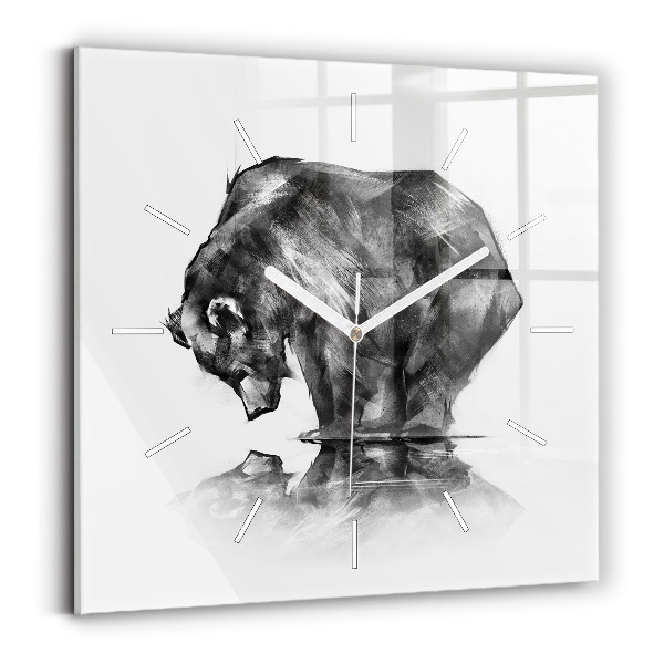 Reloj de pared cuadrado Dibujo oso