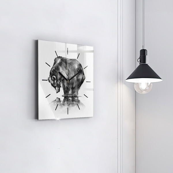 Reloj de pared cuadrado Dibujo oso