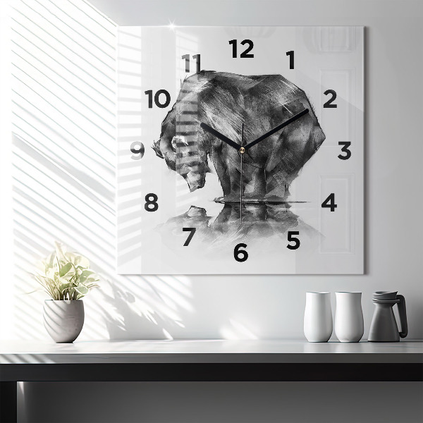 Reloj de pared cuadrado Dibujo oso