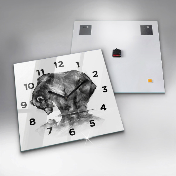 Reloj de pared cuadrado Dibujo oso