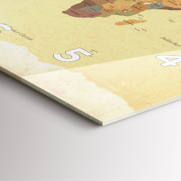 Reloj cuadrado Mapamundi estilo vintage