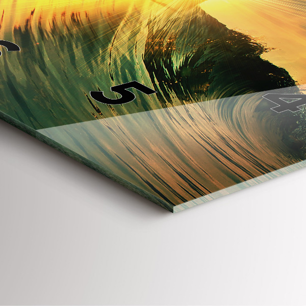 Reloj cuadrado Ola perspectiva Puesta de sol