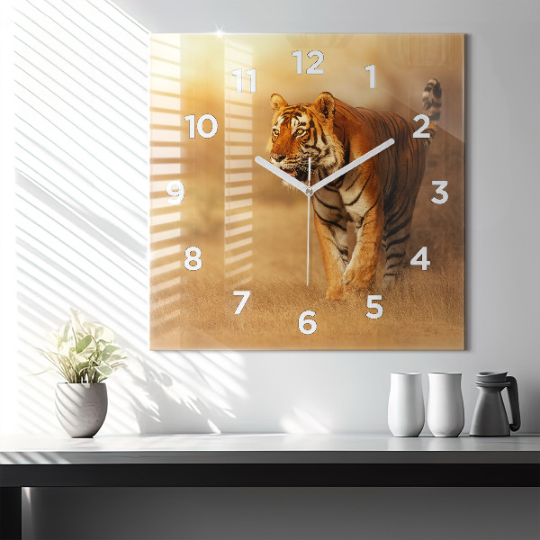 Reloj cuadrado Tigre de caza