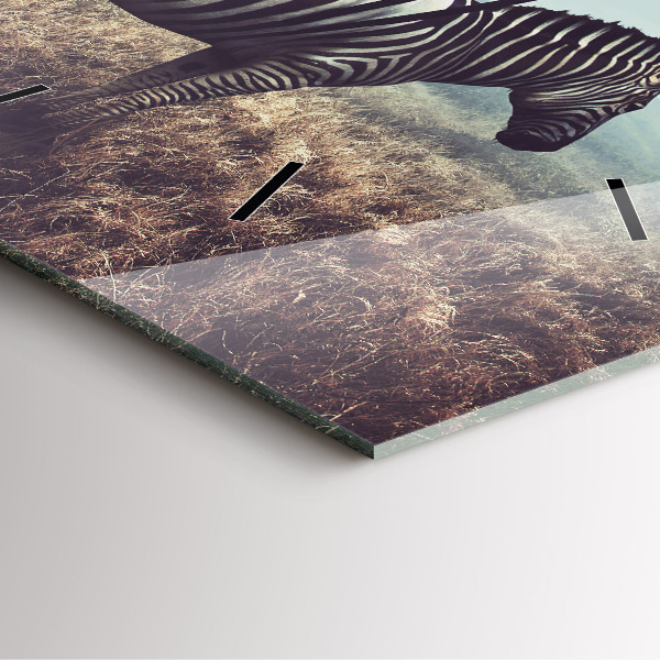 Reloj de pared cuadrado Cebra - Abstracción