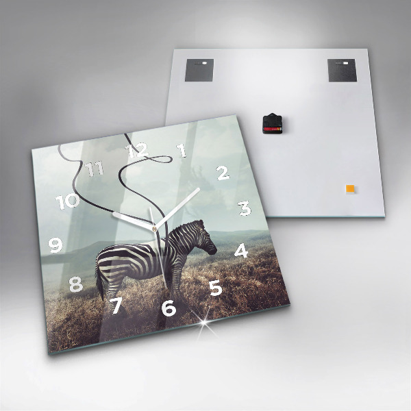 Reloj de pared cuadrado Cebra - Abstracción