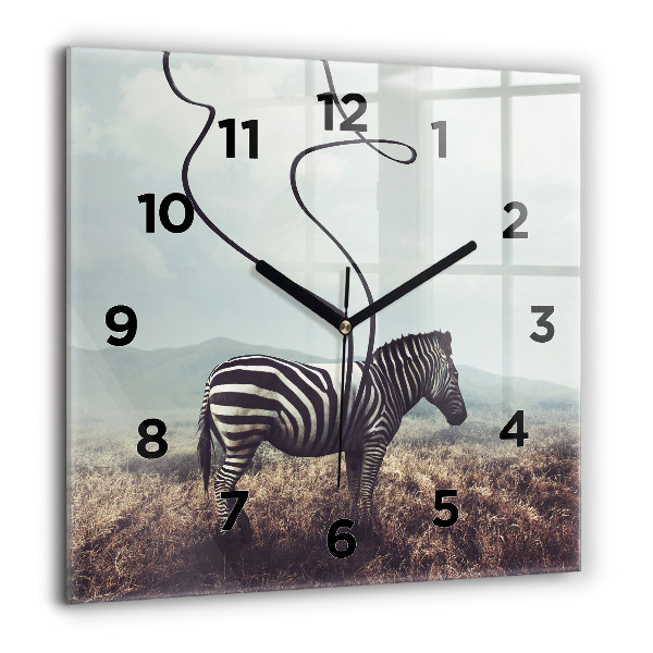 Reloj de pared cuadrado Cebra - Abstracción