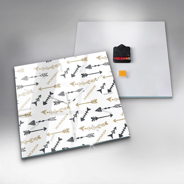 Reloj de pared cuadrado Patrón geométrico de hipster