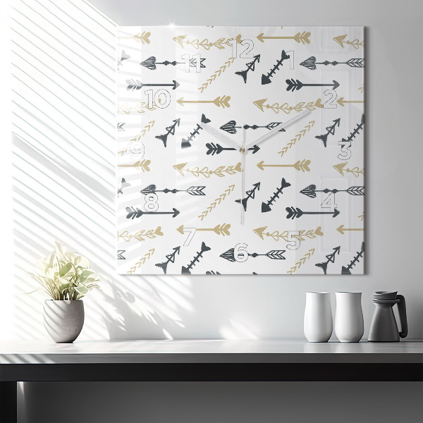 Reloj de pared cuadrado Patrón geométrico de hipster