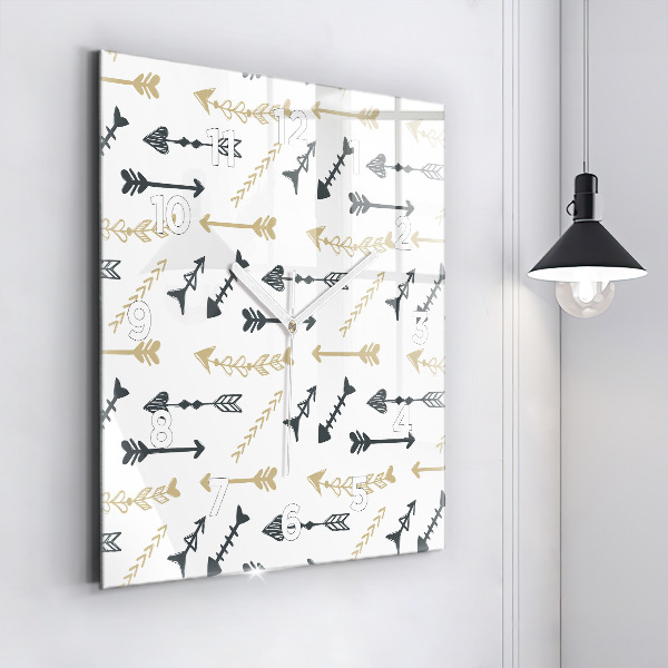 Reloj de pared cuadrado Patrón geométrico de hipster