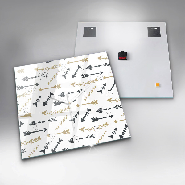 Reloj de pared cuadrado Patrón geométrico de hipster