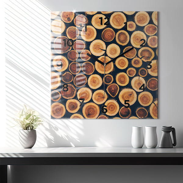 Reloj de pared cuadrado Madera