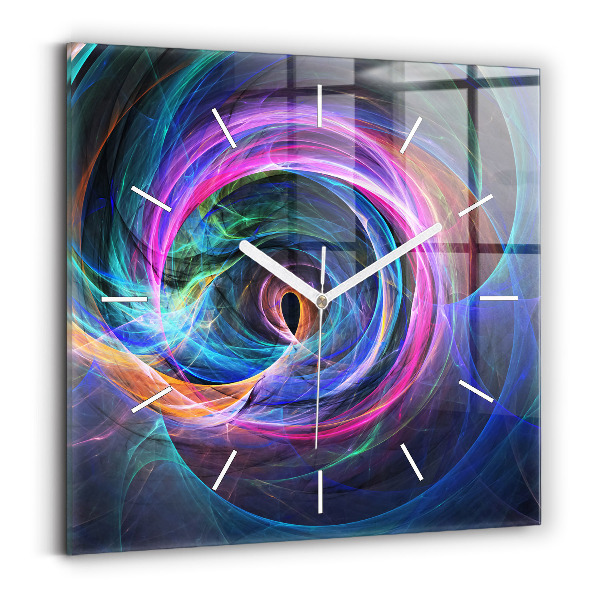 Reloj de pared cuadrado Fractal colorido