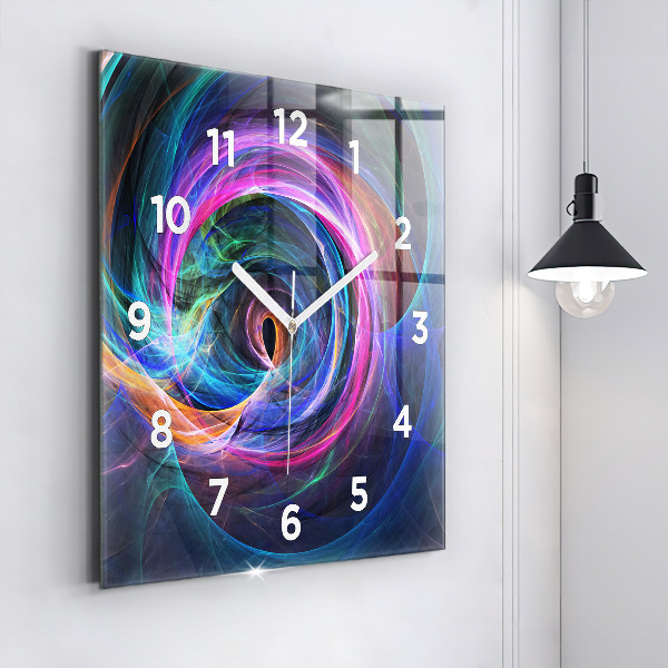Reloj de pared cuadrado Fractal colorido
