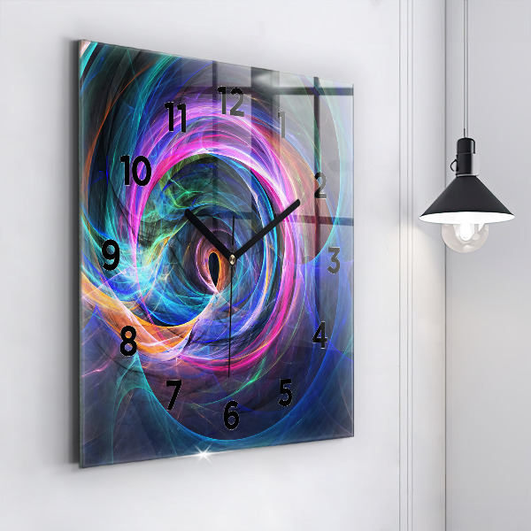 Reloj de pared cuadrado Fractal colorido