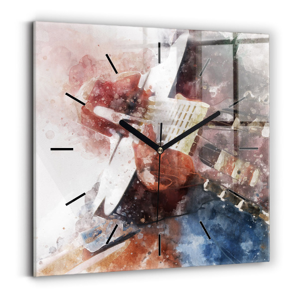Reloj cuadrado Visualización de guitarra