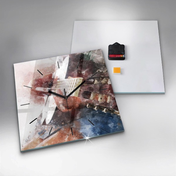 Reloj cuadrado Visualización de guitarra