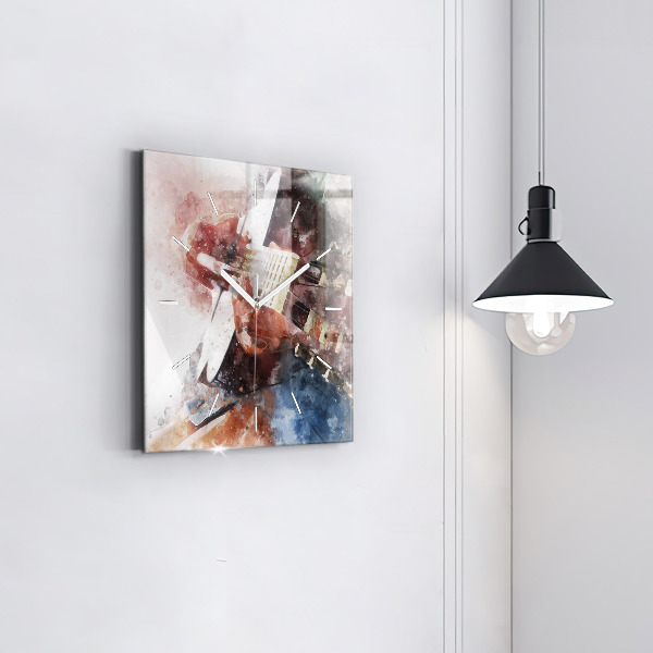 Reloj cuadrado Visualización de guitarra