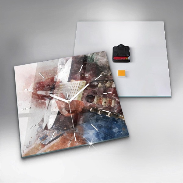 Reloj cuadrado Visualización de guitarra