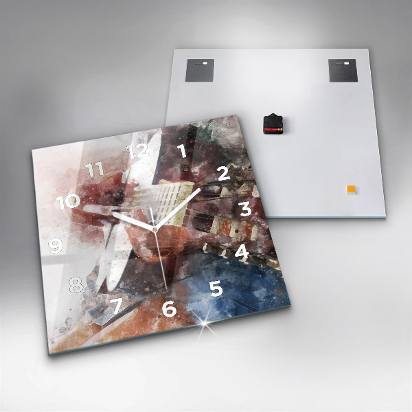 Reloj cuadrado Visualización de guitarra