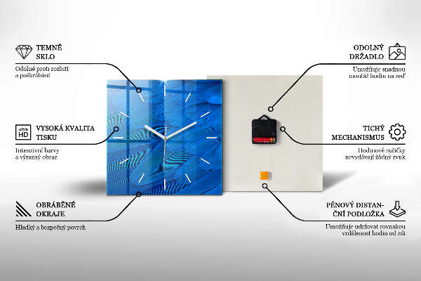 Reloj de pared cuadrado Figuras geométricas