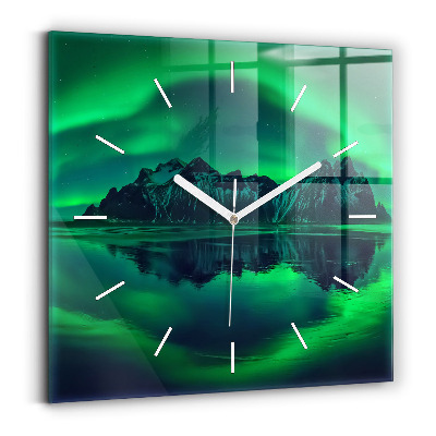 Reloj de pared cuadrado Aurora boreal