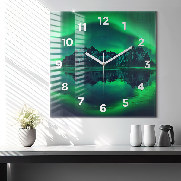 Reloj de pared cuadrado Aurora boreal