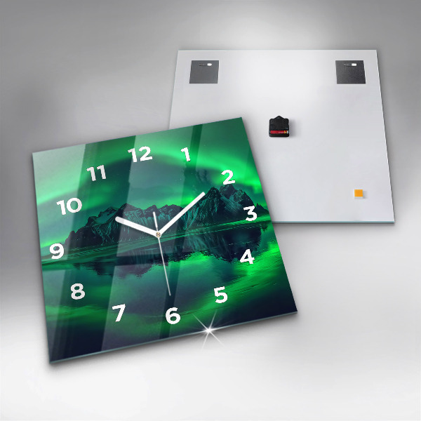 Reloj de pared cuadrado Aurora boreal