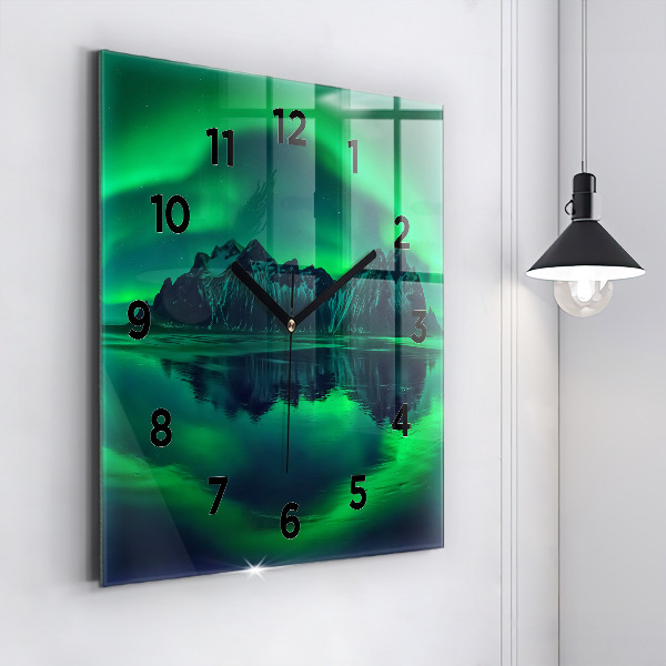Reloj de pared cuadrado Aurora boreal