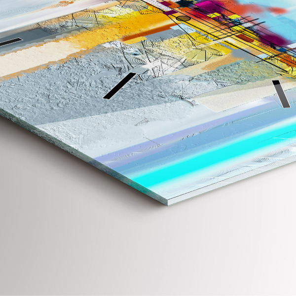 Reloj de pared cuadrado Paisaje abstracto al óleo