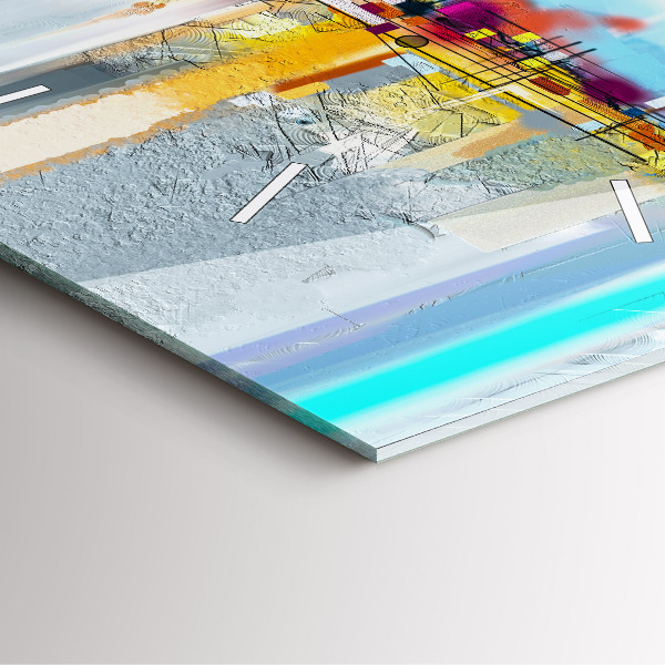 Reloj de pared cuadrado Paisaje abstracto al óleo