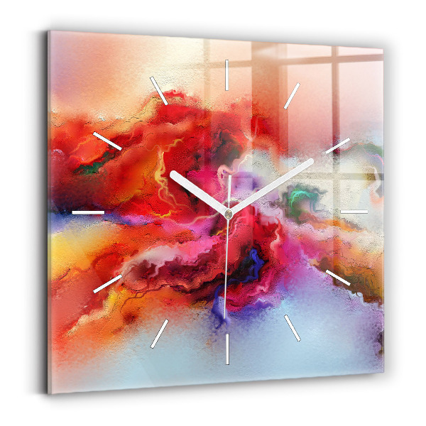 Reloj de pared cuadrado Pintura derramada